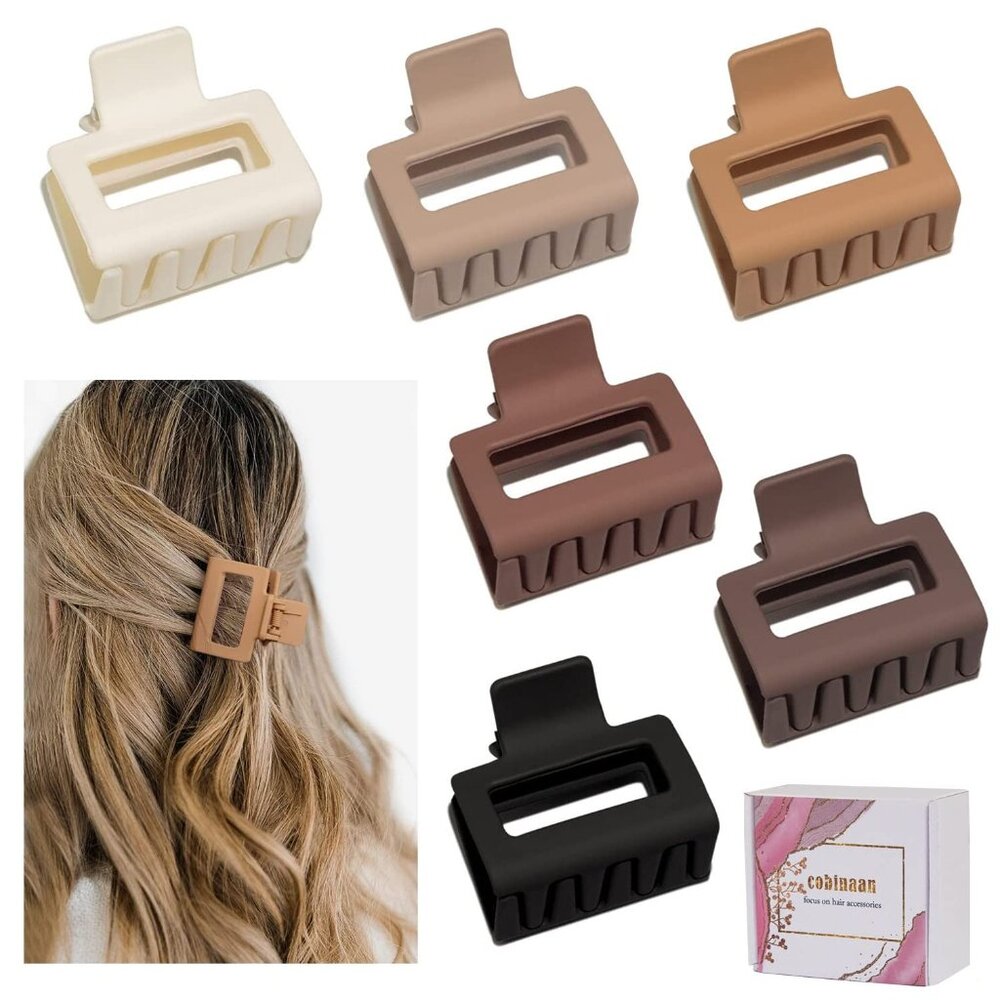 Matte Rectangle Claw Hair Clips Nonslip Elegant Minimal Chic Everyday